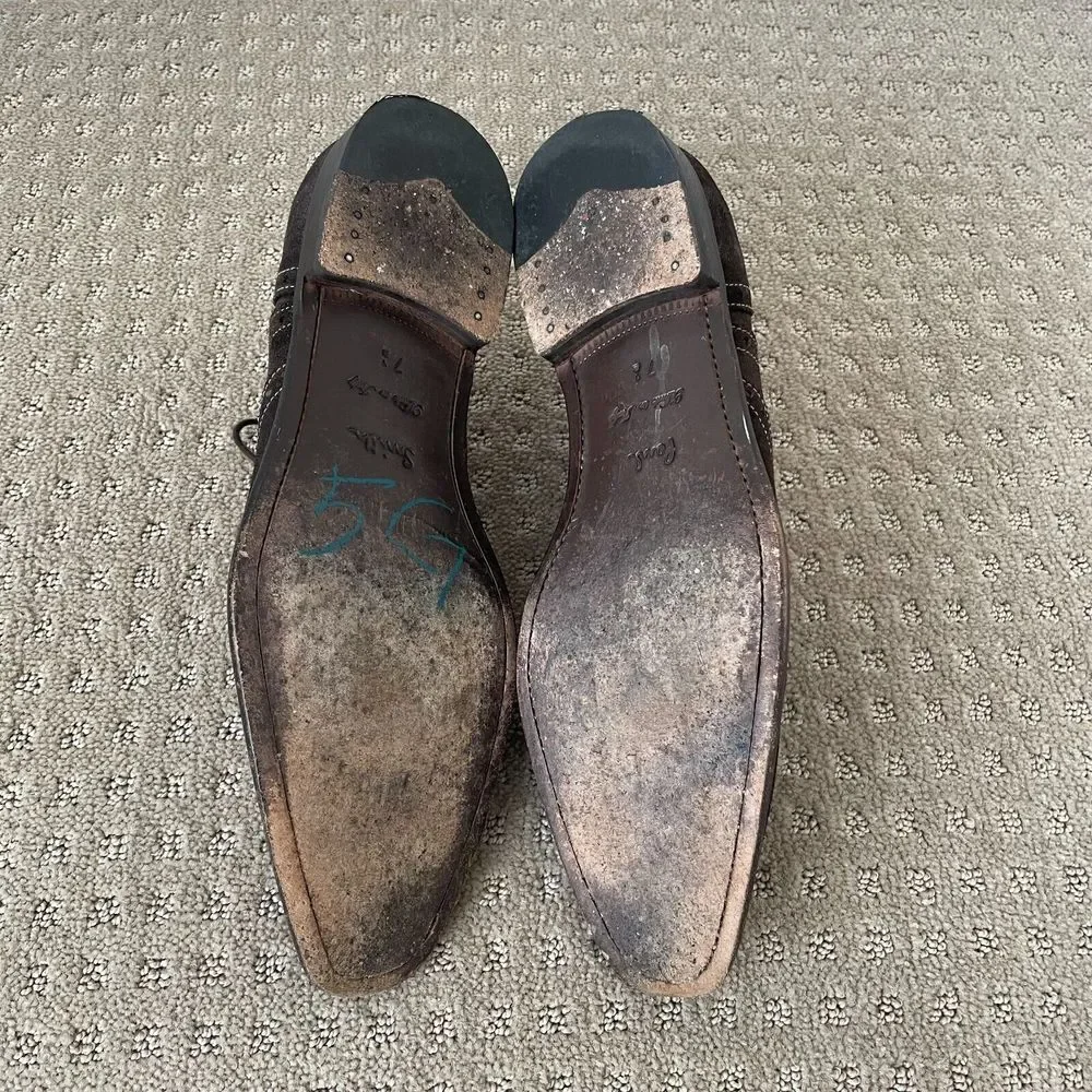 Paul Smith London Brogued Dip-Dyed Suede Oxford‎ Dress Shoes Men US 7.5 $525